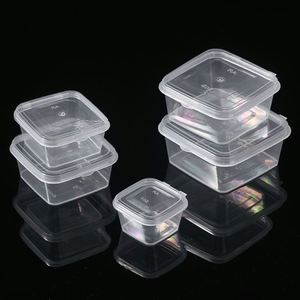 Recipientes Desechables Transparentes para Salsas, Cuadrados, de Plástico, con Tapa Abatible a Prueba de Fugas, para Comida Rápida - Product Image 3