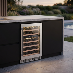 NE-404D-12 24 Inch Under Counter Built-In Dual Zone 45 Bottles Touch Control Wine Cooler Refrigerator - Product Image 1