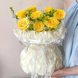 กระดาษทิชชู่ลายดอกไม้ที่มีความย่นสูงมีซับในเป็นมุกหนาสำหรับห่อดอกไม้สดสำหรับบรรจุภัณฑ์ในฉากช่อดอกไม้ - Product Image 6