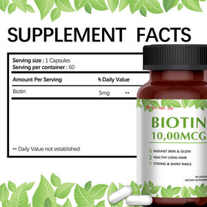 Capsules de biotine Clean-Label - Sans excipients, soutien pour les cheveux, les ongles et la peau, enregistré par la <span class=keywords><strong>FDA</strong></span> - Product Image 3