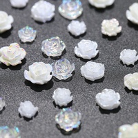 Haute qualité blanc Transparent couleur fleur forme 3D jolie décoration des ongles Nail Art fournitures accessoires
