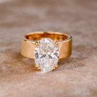 IGI-Zertifizierter 14K Massivgold Brillantschliff Labor-Diamant Vintage Breiter Ring Unisex 6,5-7g OEM ODM Maßgefertigter Schmuck