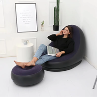 Sofá reclinable China inflable flocado con reposapiés silla inflable suave sofá de ocio silla cama almohadilla de pie