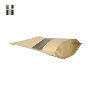 Stand up Brown Kraft Paper Multi-Layer Desserts <strong>Sweets</strong> <strong>Bag</strong> with Window Gravure Printed High Moisture for for Zipper Top - Product Image 3