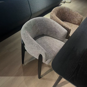 Chaise de salle à manger en bois massif de hêtre épaissi, style minimaliste de luxe, avec accoudoirs en tissu, pour la maison, la cuisine, le restaurant, l'hôtel, la salle de réunion - Product Image 6