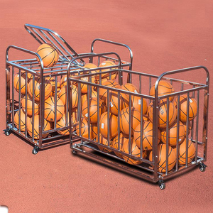 Chariot de <span class=keywords><strong>basket</strong></span>-ball pliable en acier inoxydable Cerceau en métal mobile pour les sports de plein air pour les pratiques de football et de <span class=keywords><strong>basket</strong></span>-ball - Product Image 1