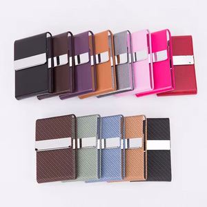 Customized Pu Leather Business Case <b>Name</b> Slim Metal Pocket Card Holder With Magnetic Shut - Product Image 5