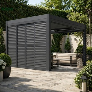 Pergole Bioclimatiche <span class=keywords><strong>in</strong></span> Alluminio di Lusso Personalizzate con Tetto a Lamelle, Gazebo da Esterno, Tenda da Giardino, Arredamento per Casa e Giardino - Product Image 4