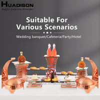 Huadison Fournitures de Restauration Nouveau Design Support de Thé de l'Après-midi Luxueux, Élévateurs de Buffet Or Rose pour Présentation Alimentaire
