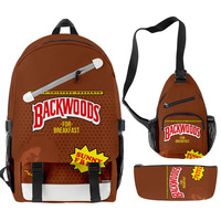Sac à dos 3-en-1 en tissu Oxford durable, imprimé par sublimation intégrale, motif Backwoods Cookie RAW, pour ordinateur portable et voyage, prix d'usine