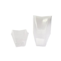 Élégant gobelet à dessert carré minimaliste de 120 ml - Bol à mousse en plastique PS transparent effet verre pour mariages et événements de restauration