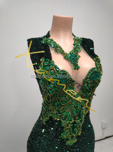 Ocstrade con scollo a V alla moda <span class=keywords><strong>elegante</strong></span> alla moda abiti da ballo di strass per festa in Maxi abito da sera con paillettes abiti da festa da <span class=keywords><strong>donna</strong></span> - Product Image 5