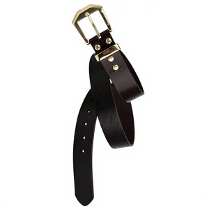 Ceinture en cuir de vache véritable de style vintage pour homme BS INTERNATIONAL, boucle à ardillon, écologique, imperméable, durable, longueur personnalisable - Product Image 1