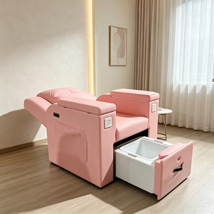 Sillón de Pedicura Eléctrico Reclinable Rosa con Bañera Extraíble para Masajes y Pedicura, Silla de Manicura y Pedicura para Salón de Belleza - Product Image 2