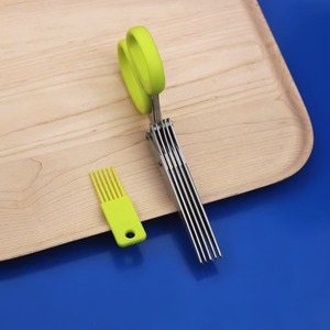 Tijeras de acero inoxidable de cinco capas para cebollino, tijeras para láminas de tofu y algas marinas, tijeras para cilantro, tijeras para picar alimentos para bebés - Product Image 3