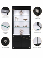 Vitrine haute sur mesure en verre pour bijoux avec éclairage LED, armoire de présentation verrouillable, présentoirs de comptoir pour bijouteries