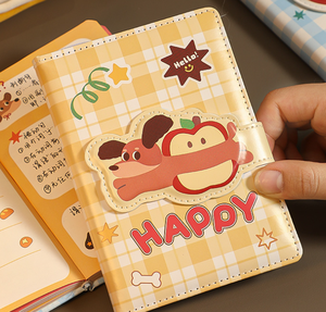 Adorable Wiener <strong>Dog</strong> Notebook - A6 PU Leather <strong>Journal</strong> with Magnetic Snap, Perfect School Gift Set - Product Image 5