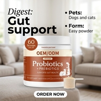 Poudre de Probiotiques et Prébiotiques pour Animaux OEM – Probiotiques Actifs Universels pour Chats et Chiens – Complément Nutritionnel Favorisant la Santé Intestinale