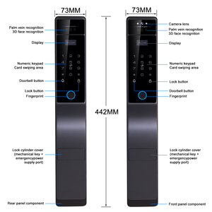 Serrure de porte intelligente extérieure étanche IP65 avec reconnaissance faciale 3D et empreinte digitale double face, application Xhome Garden Gate - Product Image 6