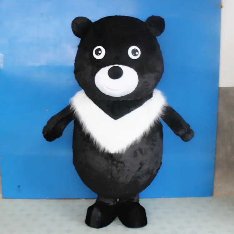 사용자 정의 크리스마스 파티 드레스 행복 섬 산책 풍선 검은 곰 팬더 마스코트 의상