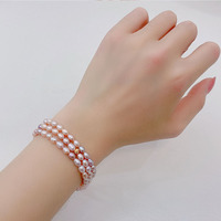 Collier et bracelet double usage en perles de riz naturelles d'eau douce de qualité AAAA, violettes et roses, tendance et très demandés, de la marque Lucy Jewelry