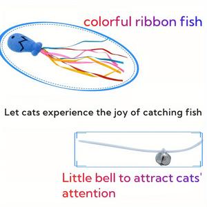 Giocattolo per Gatti a Forma di Pesce con Nastro Colorato, Stile Commercio Transfrontaliero - Product Image 5
