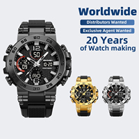Montre Homme SKMEI 2499 Originale de Haute Qualité, Marque Tendance, Sportive, Double Fuseau Horaire, Analogique et Numérique, Étanche, Montre-Bracelet