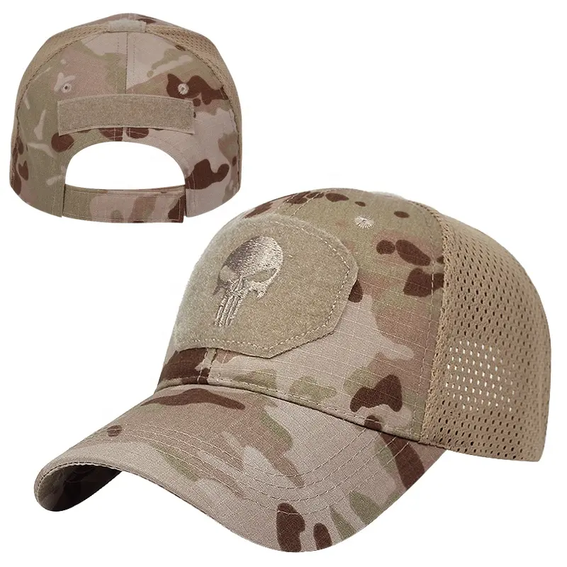 Fabrikant Patch Logo Camouflage Custom Camo Patroon Mesh Baseball Hoed Cap