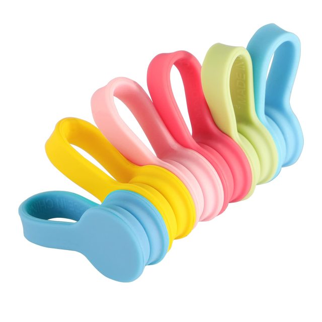Soft Silicone Reusable Strong Magnetic Cable Tie Silicone Magnetic Reusable Table Lines Storage Clip for Magnetic Organizer