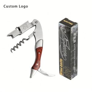 Juego de abridor de vino personalizado de lujo con mango de madera, ideal para fiestas - Product Image 1