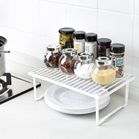 Étagère de rangement empilable à double niveau Cedar Space pour garde-manger, étagère en fil métallique, tiroir de placard, support pour assiettes et vaisselle, panier sous évier, boîte de rangement utilitaire