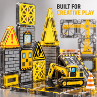 Tuiles magnétiques miniatures portables de 3,75 cm avec boîte en métal, blocs de construction magnétiques, jouets éducatifs STEM pour les tout-petits et les enfants