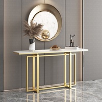 Console d'entrée en marbre nordique, design moderne et luxueux, minimaliste, en fer forgé, design étroit, pour appartement, hôtel, hall, meubles de maison