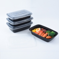 Récipient alimentaire en plastique PP micro-ondable avec couvercle 1000ml à emporter récipient alimentaire jetable pour la livraison de nourriture vente en gros