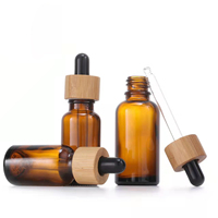 Botol Tetes Kaca Amber Bambu Alami Grosir 30ml Botol Tetes Serum Minyak Esensial