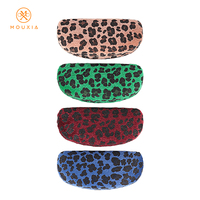 Étui à lunettes classique en métal à imprimé léopard, boîte de rangement pour lunettes en gros, logo personnalisé pris en charge