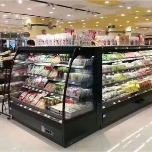 ตู้โชว์สินค้าเชิงพาณิชย์แบบเปิดตู้<span class=keywords><strong>แช่</strong></span>เกาะซูเปอร์มาร์เก็ตตู้โชว์กระจกโค้งสำหรับผักและ<span class=keywords><strong>ผล</strong></span><span class=keywords><strong>ไม้</strong></span> - Product Image 5