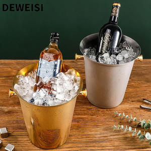 DEWEISI Seau à glace <span class=keywords><strong>5l</strong></span> avec support pour bar Fêtes Extérieur Seau à glace en acier inoxydable personnalisé - Product Image 4