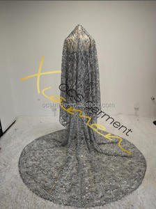 ชุดงานพรอมผ้าพันหัวปักเลื่อมสีทึบสไตล์วินเทจ MF ชุดราตรีออกงานพรอมวาววับแวววาวด้วยหินคริสตัลไรน์สโตน - Product Image 4