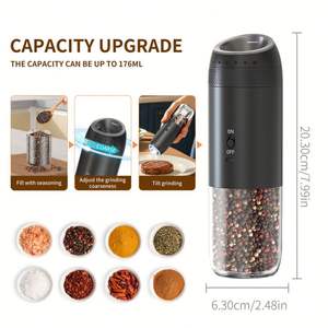 Nuevos Modelos de Parrillas para Barbacoa, Molinillos Automáticos de Pimienta y Sal para Exteriores, Juego de Molinillos Eléctricos de Sal y Pimienta - Product Image 6