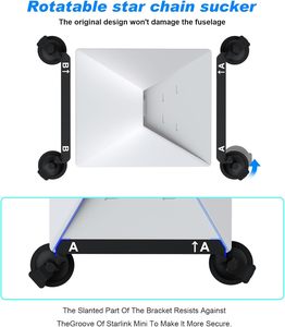 Soporte de ventosa para Starlink Mini, para ventana delantera, trasera o techo solar, kit universal de montaje en techo para vehículos recreativos, barcos y viajes por carretera - Product Image 2