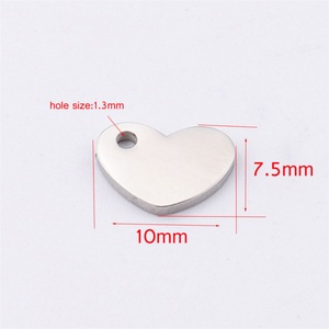 Hot Selling 7.5*10mm Stainless Steel Charms for Jewelry Marking Customized <b>Heart</b> Shape Pendants Charms - Product Image 3