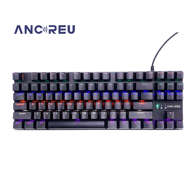 Ancreu OEM in Stock RGB DIY Mechanical Keyboard 87 Keys With Light 9 Different Modes LED Lighting Wired Mechanical Keyboard Kit