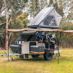 Remolque de Viaje Tipo Toy Hauler para Motocicleta y ATV, Chasis de Acero, Capacidad de Carga 700 kg, Capacidad para 2 Personas, Tanque de Agua de 75L - Product Image 3