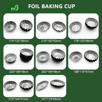 VVG Moule à tarte jetable rond en forme de coeur Mini conteneurs à gâteau Mini tasses à gâteau en papier d'aluminium