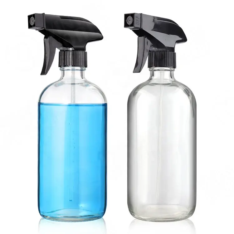 エッセンシャルオイル洗浄製品用のガラススプレーボトル空の詰め替え可能な16オンス容器水で植物をミスト
