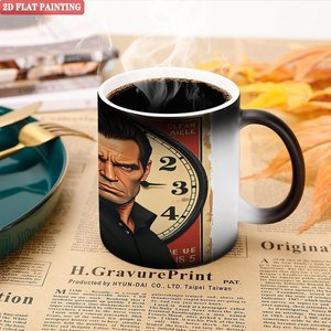 Four Seasons Universal Household Mug Frosted Black 11oz <b>Ceramic</b> Heat Activated Drinking <b>Cup</b> - Product Image 5