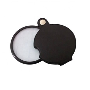 Loupe de poche portable mini noire 50 mm 10x, loupe pliable avec étui de protection pour la lecture - Product Image 2