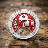 Décapsuleur moderne et tendance en alliage de zinc plaqué argent, avec paillettes, souvenir du Canada, rouge brillant, vente chaude