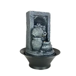 Indoor Water Fountain Decorative Resin Handicrafts Desktop Fengshui Sculpture